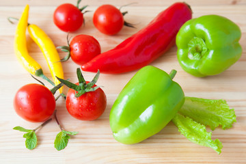Variety of fresh appetizing vegetables