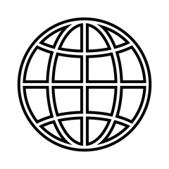 Globe line icon. World or planet earth symbol. Vector Illustration