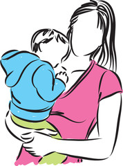 mother and baby vector illustration