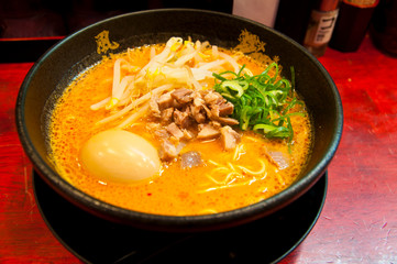 Traditional japanese ramen soup