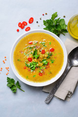 Lentil Vegetable Soup, Tasty Homemade Vegetarian Food