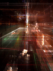 Fantasy fractal glass walls city great design for any purposes