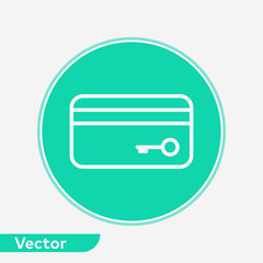 Key card vector icon sign symbol