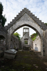 Church ruins in the grounds of Malahide Castle in Dublin, Ireland