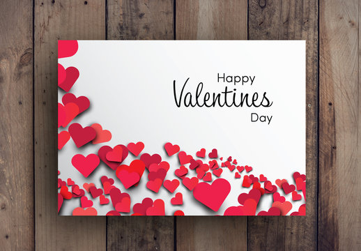 Valentine's Card with Hearts