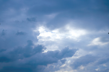 Cloudy sunset sky background