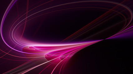 Abstract red background element on black. Fractal graphics. Three-dimensional composition of glowing lines and mption blur traces. Movement and innovation concept.