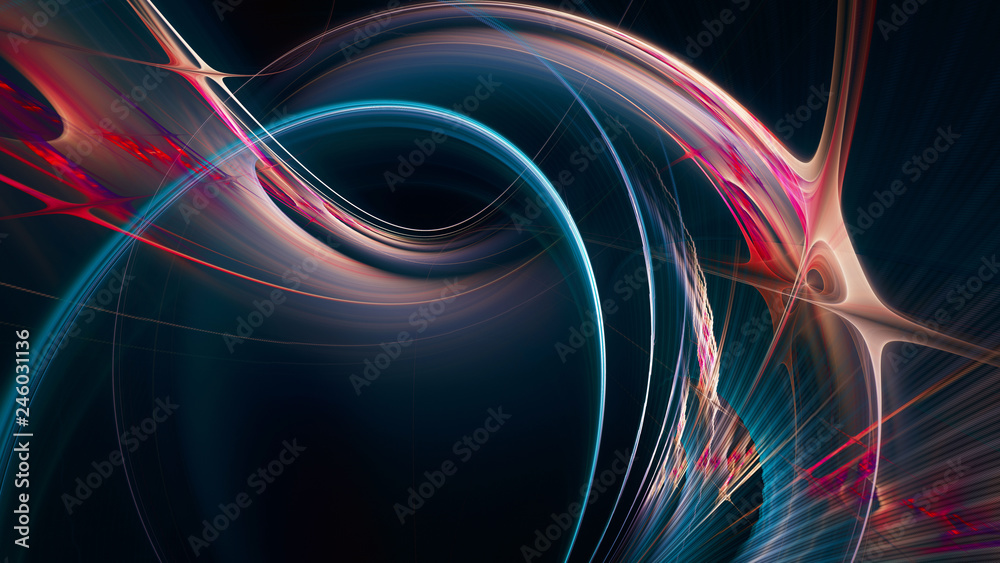 Wall mural abstract background element. dynamic curves ands blurs pattern. detailed fractal graphics. science a