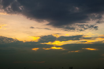 Cloudy sunset sky background