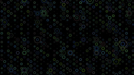 Abstract background pattern with a variety of hexagons.