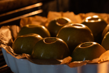 Baking apples in the oven. Healthy diet