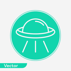 Alien ship vector icon sign symbol