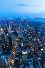 A view of Manhattan during the sunset - New York