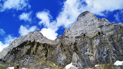 Mountain range Churfirsten above Lake Walensee - Canton of St. Gallen, Switzerland