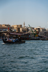 Fototapeta premium Dubai heritage village and Dubai creek 2019, United arabic emirates street photography