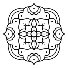 Hand drawn mandala design element. 