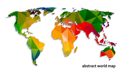 Abstract world map of polygons vector illustration
