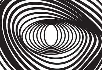 Black and white concentric line circle background or ripple effect