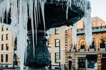 Historic Wrought Iron Water Fountain With Icicles