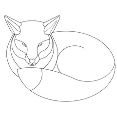 Cartoon fox coloring page