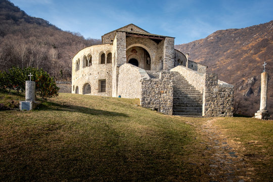 Panoramic view of the Abbey of Saint Peter in Civate