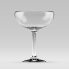 Empty transparent cocktail sauser glass for margarita