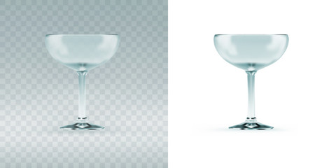 Empty transparent cocktail sauser glass for margarita