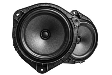car acoustic speaker isolated on white background
