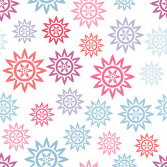 Seamless pattern with abstract flowers. Vector illustration.