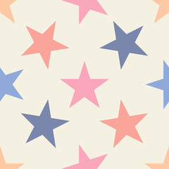 Seamless pattern with stars on white background. Vector illustration.
