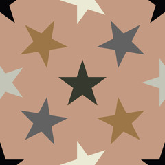 Fototapeta na wymiar Seamless pattern with stars on white background. Vector illustration.