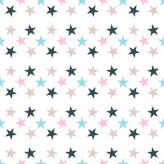 Fototapeta premium Seamless pattern with stars on white background. Vector illustration.