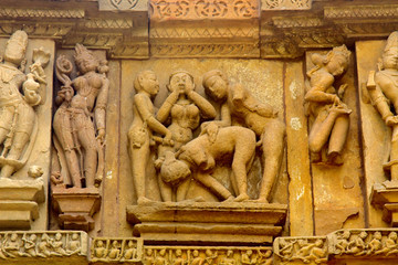 Alto-relievo of temples of Khajuraho
