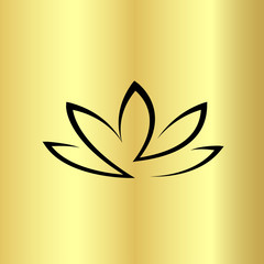 golden lotus flower logo vector