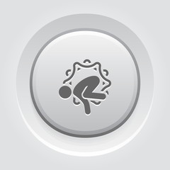 Yoga Crow Pose Icon. Flat Design Isolated Illustration.