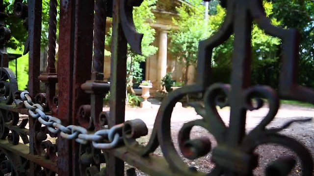 fance locked with chain