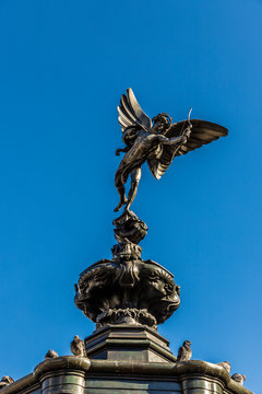 The winged statue of Anteros (Eros), Piccadilly Circus, London