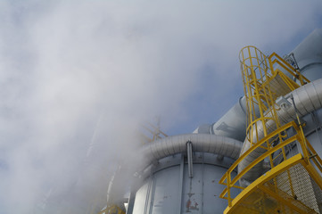 Chemical plant in the blue sky