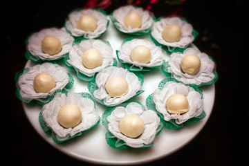 delicious candies decorated for events such as birthdays and wedding parties