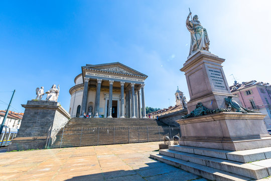 View of Church of Gran Madre Di Dio, Turin, Piedmont