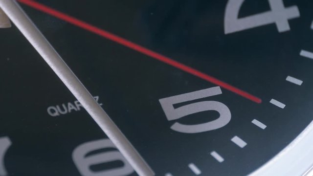 Close up of clock beats quickly the time, representing the inexorable passage of time