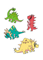 Vector illustration Dinosaur Character Cartoon set