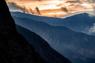 Fototapeta na wymiar Tramonto nel canyon del Colca, Arequipa, Perù