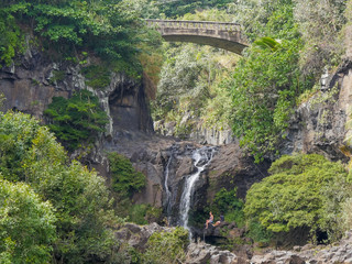 waterfalls at the famous seven sacred pools at oheo gulch