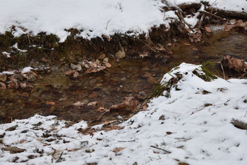 a fantastic view of a creek in wintertime