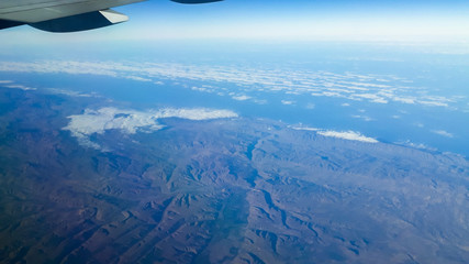 Fototapeta na wymiar Vista desde avion en viaje