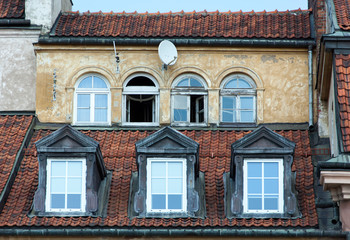 Naklejka premium Warsaw Old Town Rooftops