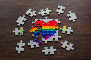 multicolored heart puzzle - separate