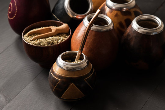 Yerba Mate Drink In Gourd Matero