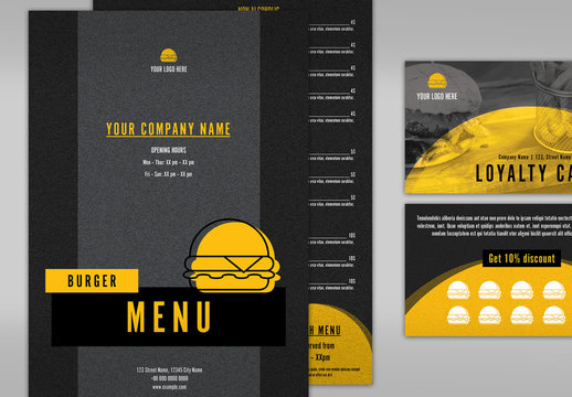 Orange and Gray Restaurant Branding Set